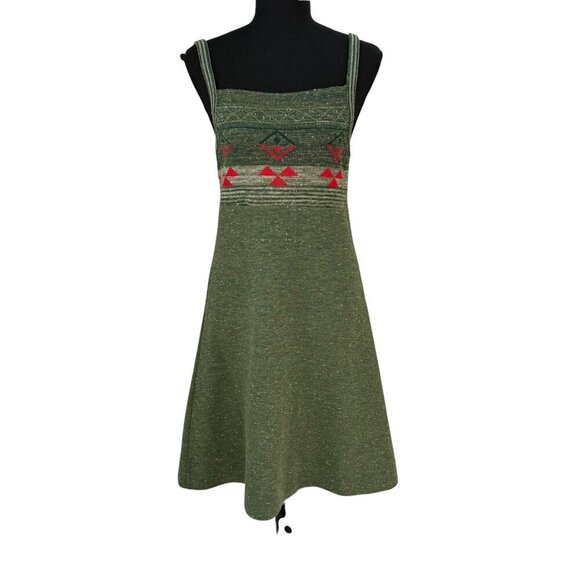 Vintage Dresses & Skirts - VINTAGE 70s Sleeveless A-Line Sweater Dress Small